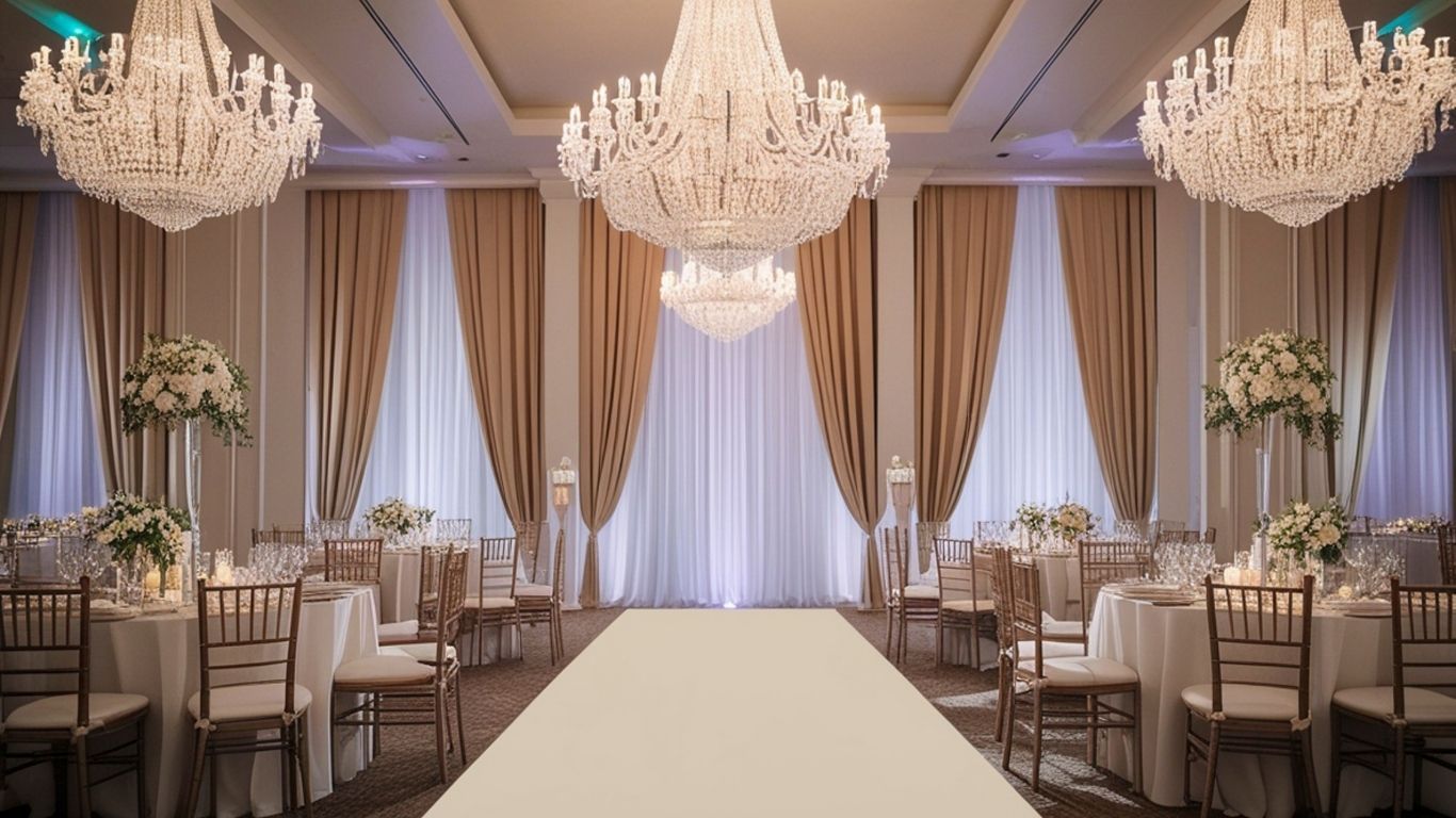 Crystal chandelier ballroom