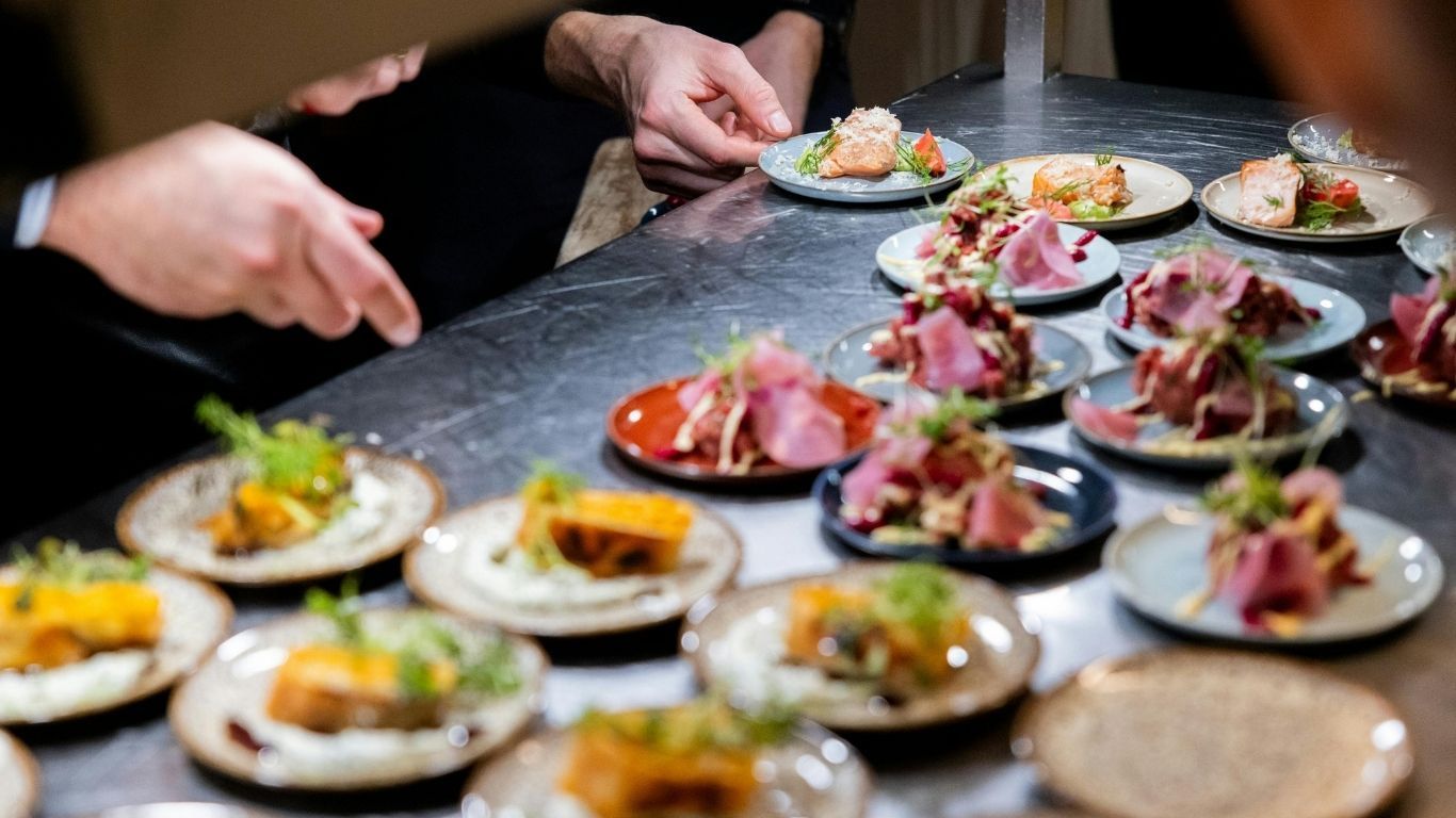 Chef plated small plates